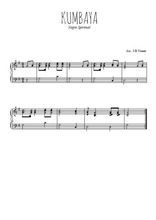 Téléchargez l'arrangement pour piano de la partition de Kumbaya en PDF